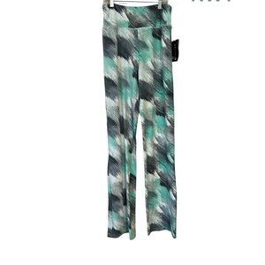 NWT PBX-PRO GRAY/AQUA PRINT WORKOUT/YOGA  LEGGINGS   SMALL      #Y